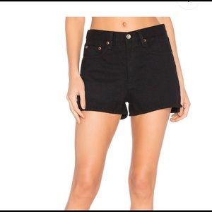 Rag & Bone High-Rise Black Denim Shorts